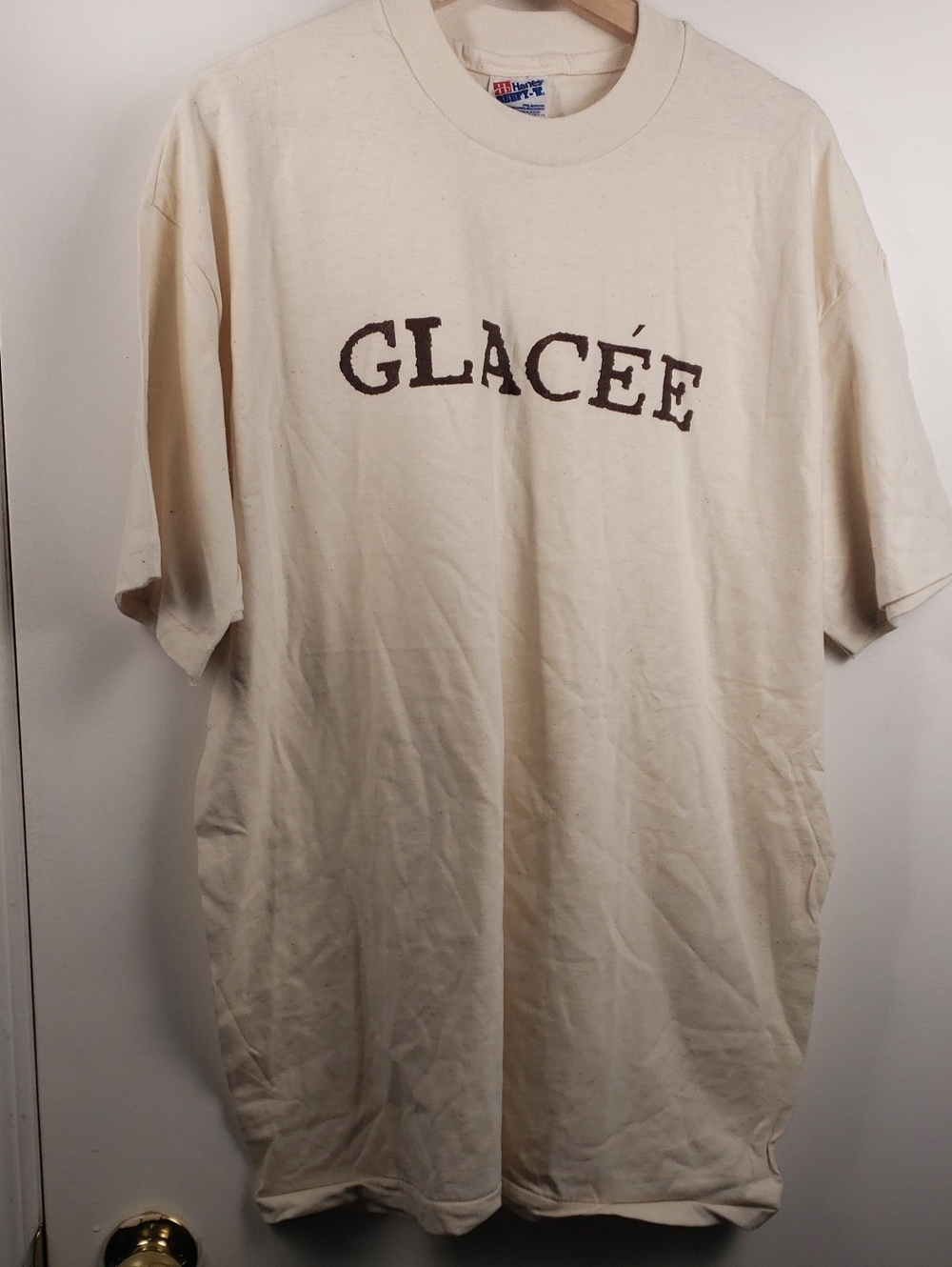 Vintage Hanes Glacee Beefy-T Tag Singke Stitch Made In USA size XLarge